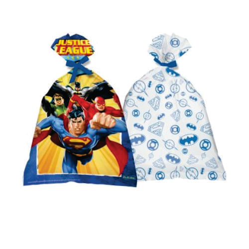 Sacola Plast. Liga Da Justiça C/ 8 Un Festcolor