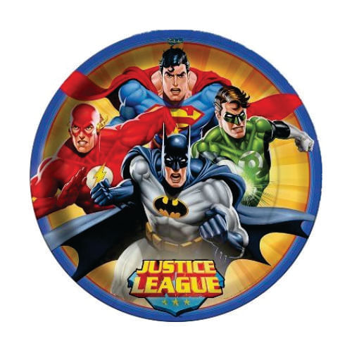 Prato 18 Cm Liga Da Justiça C/ 8 Un Festcolor