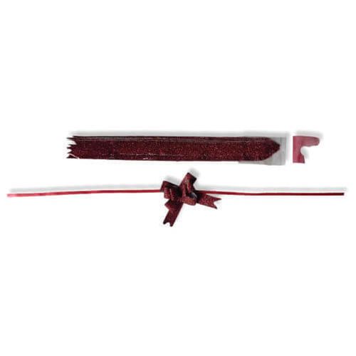 Laço Pronto Vermelho Glitter 12mm (Zw-70957) C/ 10 Un Party Time