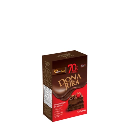 Chocolate Em Pó 70% Dona Jura 200 Gr Cacau Foods