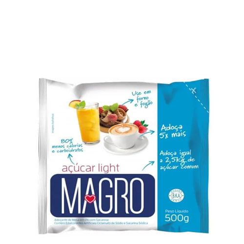 Açucar C/ Adoçante Light 500 Gr Magro
