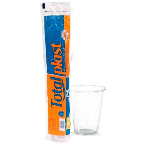 Copo Descartável Transparente 300 Ml C/100 Un Totalplast