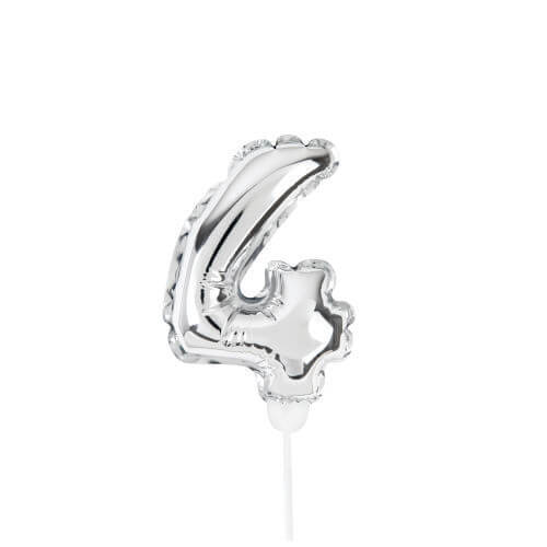 Mini Balão Met. C/ Vareta Prata N°4 19 Cm (29002746) Sempertex