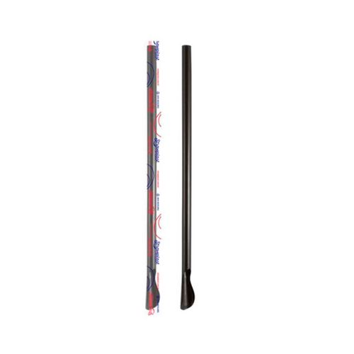 Canudo Mexedor Preto 6 Mm  C/ 100 Un Strawplast