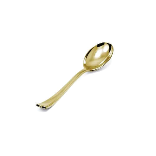 Colher Refeição Linha Gold Premium Dourado (Aa008) C/ 08 Un Silver Plastic