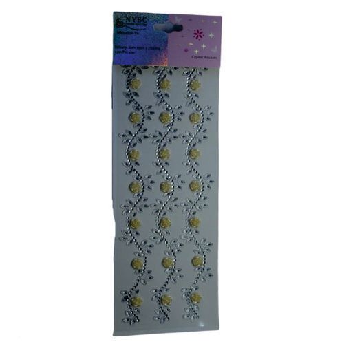 Cartela De Adesivo Mixer Flor Cor 120 Bege/Prata (97023) Nybc