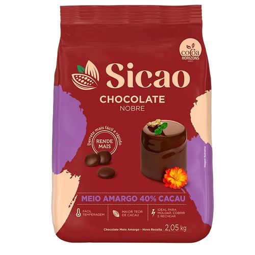 Chocolate Gotas Nobre Meio Amargo 2,05 Kg Sicao