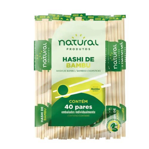 Hashi De Bambu 21 Cm C/ 40 Pares Natural Palitos