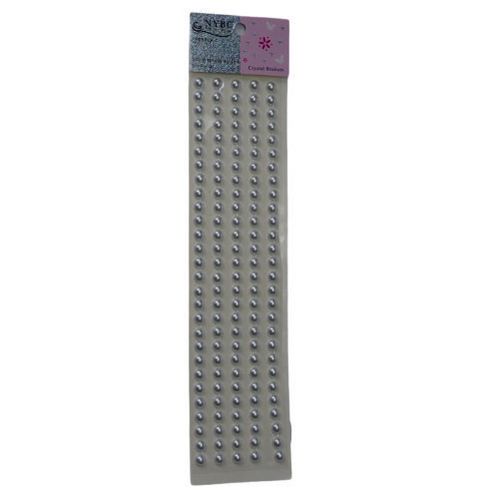 Cartela De Adesivo Meia Pérola 8 Mm Cor 101 Branco (98290) Nybc