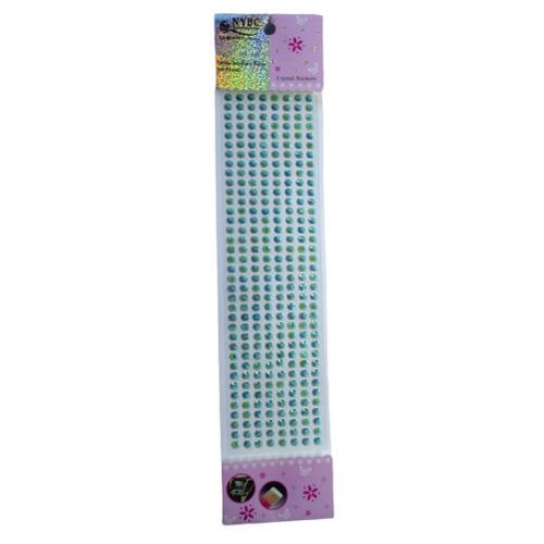 Cartela De Adesivo Meia Pedras 8 Mm Cor 98 Azul  Nybc