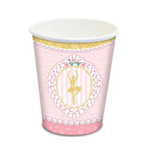Copo Papel 180 Ml Bailarina C/ 8 Un Junco