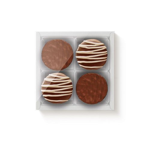Caixa Pão De Mel 13,2x13,2x4 Branca 5 Cavas C/ 5 Un Assk