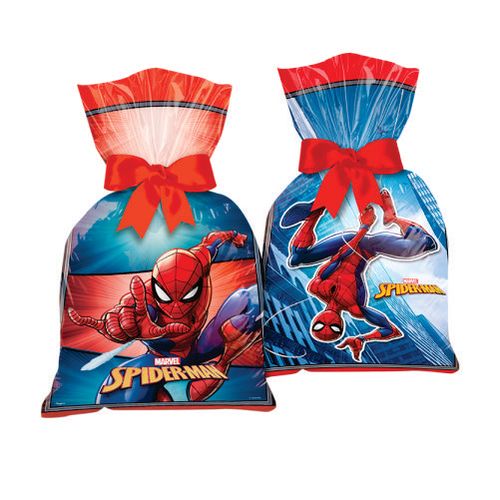 Sacola Plast. Spider Man Animação C/ 12 Un Regina