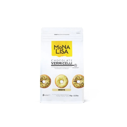 Vermicelli Chocolate Branco Granulado 1kg Mona Lisa Callebaut