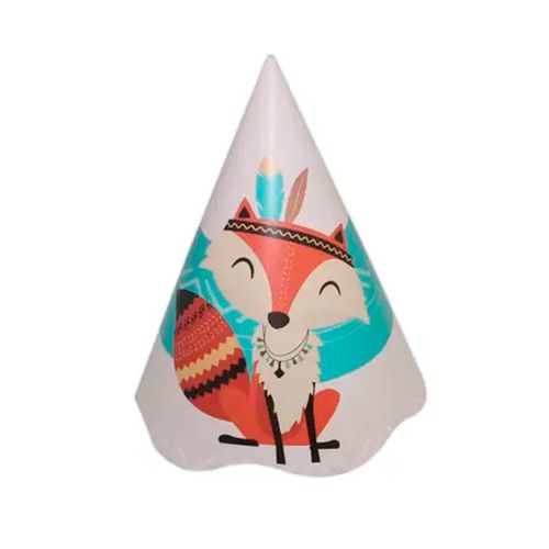 Chapéu Cone Animais Na Floresta C/ 8 Un Junco