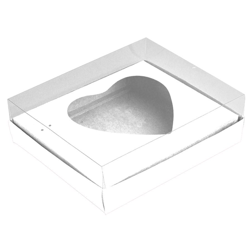 Caixa Coração 500 Gr Branco 20,5x17x6,5 Cm C/ 5 Unid. Assk