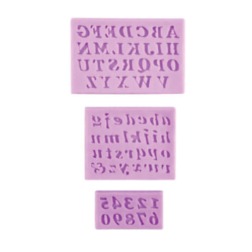 Molde Silicone Alfabeto E Numero 3 Pçs (Gmezn1118) Primechef