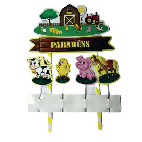 Topo P/ Bolo Grande Fazendinha C/ 5 Pçs Pablo