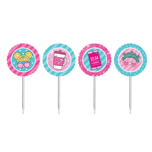 Toppers P/ Doces E Salgados Babies C/ 8 Pçs Junco