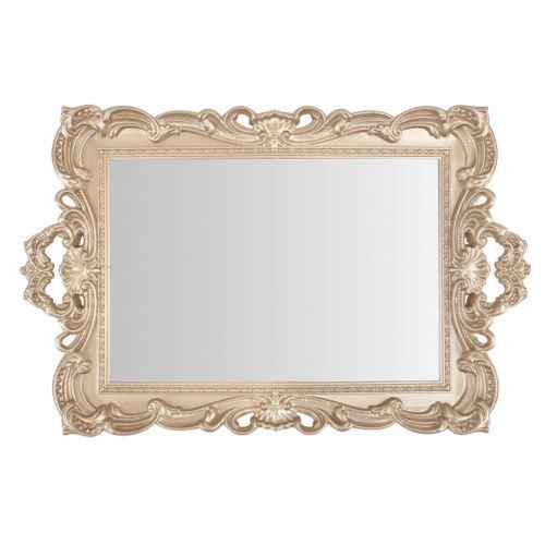 Bandeja Retangular Metalizada Dourado C/ Espelho 41x25 Cm (Wx6888) Wellmix