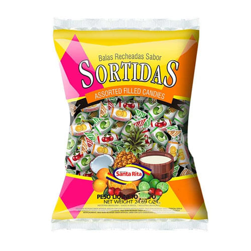 Bala Recheada Sortida 600gr Santa Rita