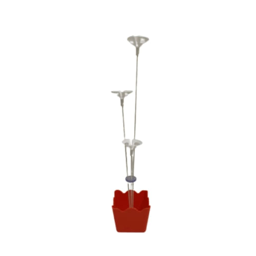Cachepo C/ Pega Balão 3 Hastes 35 Cm Vermelho (Pb140) Jcl