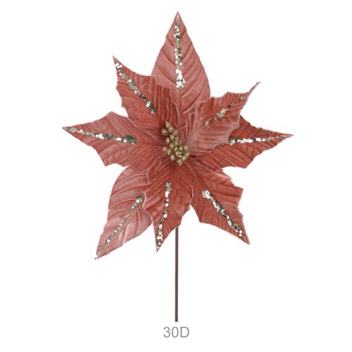 Haste Bico De Papagaio Gliter Rose Champanhe 19cm (74682002) Flor Arte