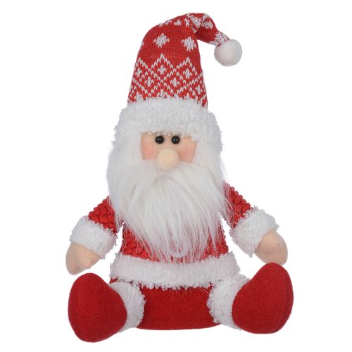 Enfeite Natal Papai Noel Sentado Vermelho/Branco 31cm (78339001 ) Florarte