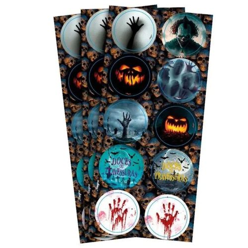 Adesivo Personalizado Halloween C/30 Un Regina
