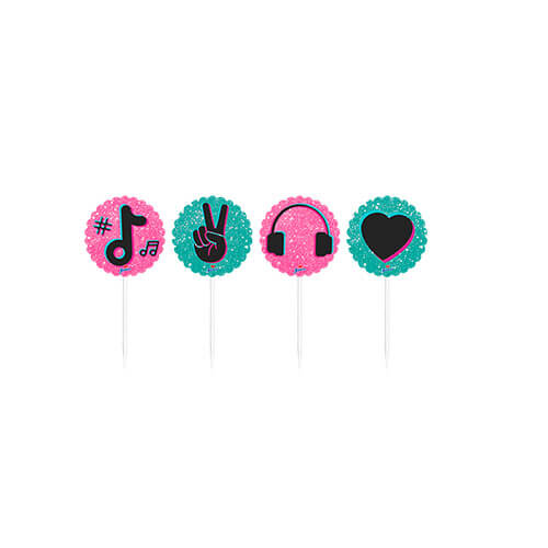 Toppers P/ Doces E Salgados Music Move Menina C/ 8 Un Junco