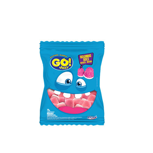 Bala Beijinho Morango 70 Gr Go Jelly