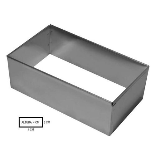 Aro Cortador Retangular 4x3x4 Cm Rr Cortadores