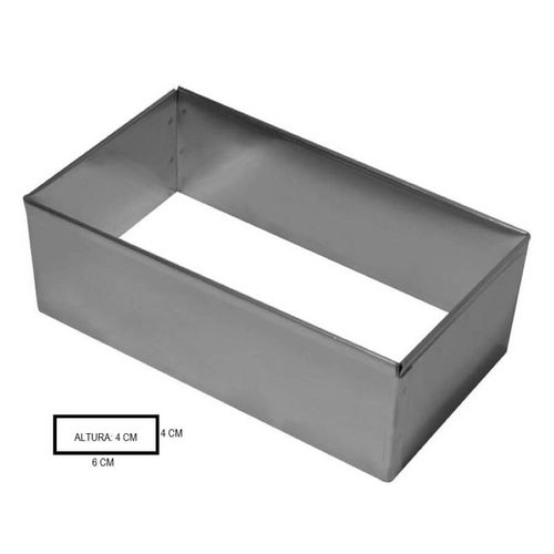 Aro Cortador Retangular 6x4x4 Cm Rr Cortadores