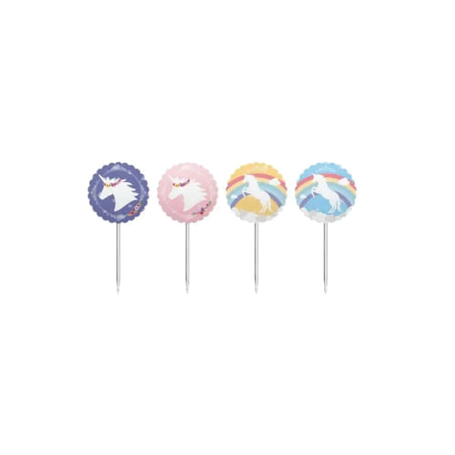Toppers P/ Doces E Salgados Unicornio C/ 8 Pçs Junco