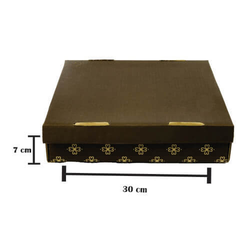 Caixa Estampa Marrom N 1 C/ Tampa (K) 30x30x7 Cm (Cx30307m) Un Sulformas