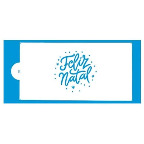 Stencil Feliz Natal 34,5x16,5cm Bluestar