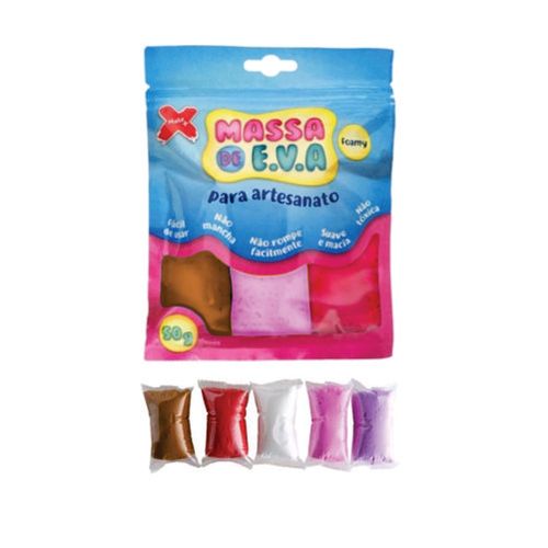 Massa De Eva Branca/Roxa/Marrom/Vermelha/Rosa 50 Gr Makemais