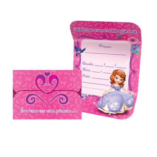 Convite Pequeno Princesa Sofia C/ 8 Un Regina