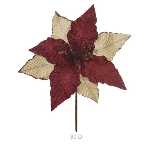 Haste Bico De Papagaio Glitter Bordo Champanhe 30cm (7929002) Flor Arte