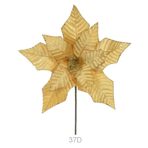 Haste Bico De Papagaio Aveludado Glitter Dourado 49cm (79225005) Flor Arte
