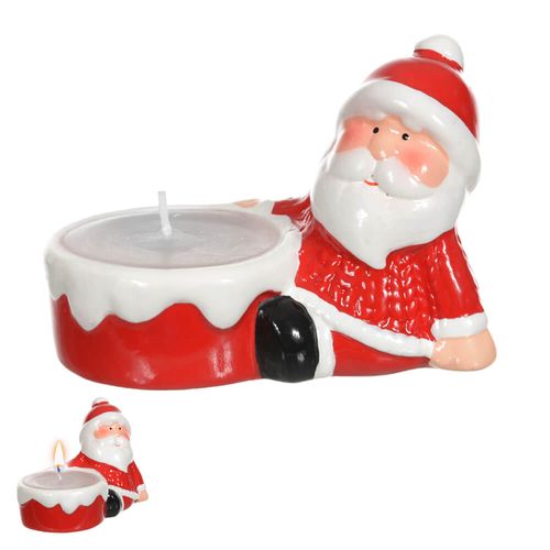Enfeite Natal Papai Noel Castical 10x5,8x6,8 Cm Vermelho (50960001) Florarte