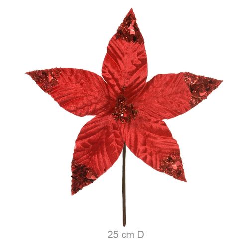 Haste Bico De Papagaio Gliter Vermelho 27cm (48148001) Flor Arte
