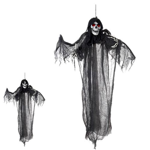 Enfeite Halloween Caveira Sensor 1,18m (49641001) Flor Arte