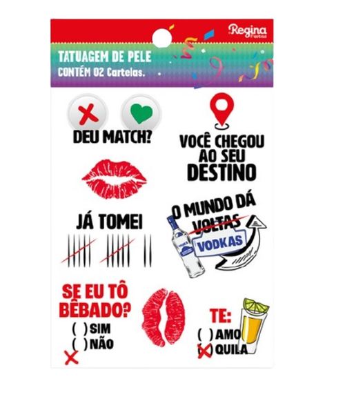 Tatuagem Diversas Carnaval C/ 16 Un Regina