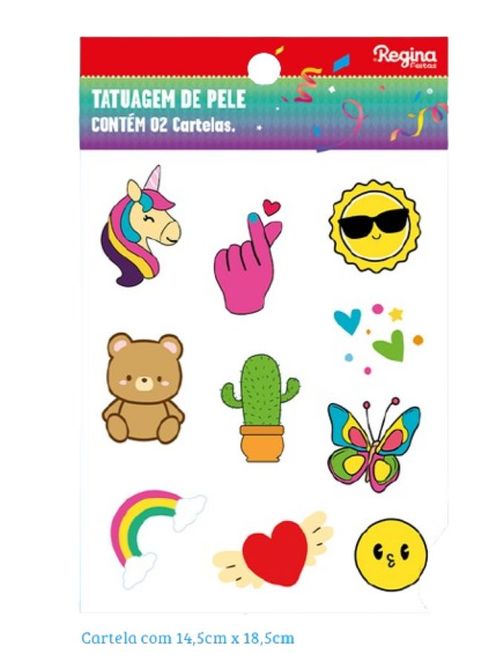 Tatuagem Infantil Diversos 1 Carnaval C/ 20 Un Regina