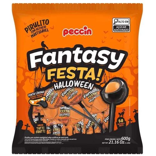 Pirulito Fantasy Festa Halloween 600gr 50un Peccin