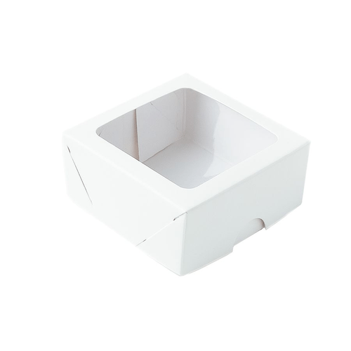 Caixa Quadrada 7x7x3 Branca Visor (S16) C/ 10 Un Assk