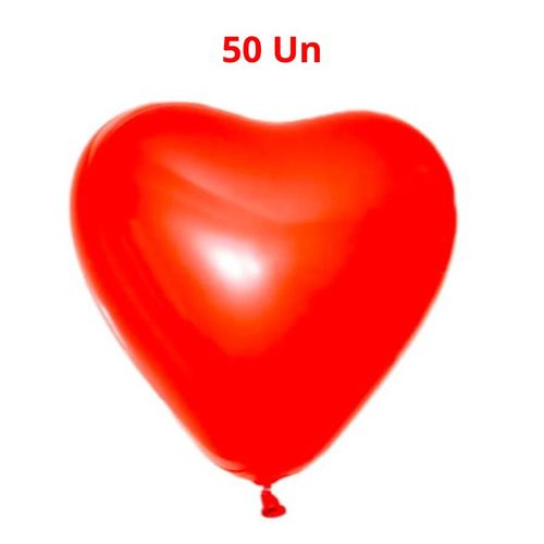 Balão 6 Coração Vermelho C/ 50 Festball