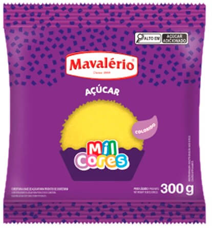 Açúcar Colorido Amarelo 300 Gr Mavalério