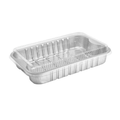 Emb. Retang. De Aluminio C/ Tampa Pet 1150 Ml C/ 10 Un Thermoprat